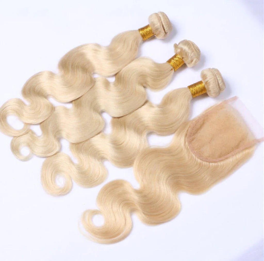 3 BLONDE BODYWAVE BUNDLE + CLOSURE DEAL